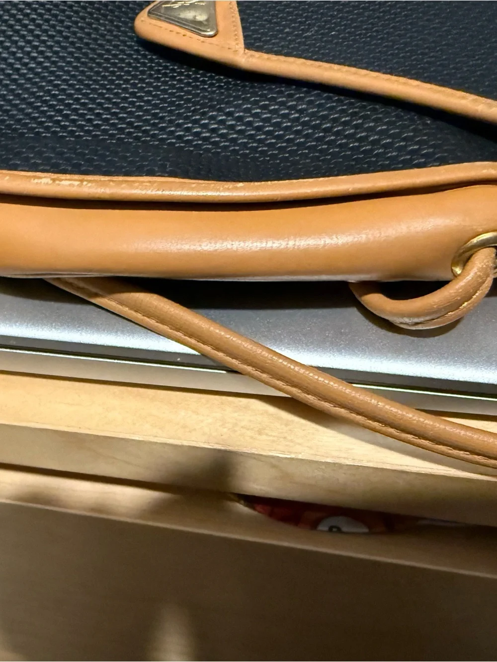 Yves Saint Laurent Black and Tan Crossbody Bag